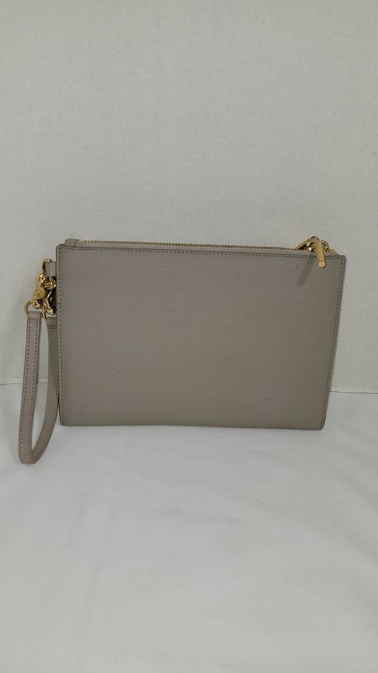 Dagne Dover Essentials Canvas Gray Clutch Wallet Wristlet *No Crossbody Strap